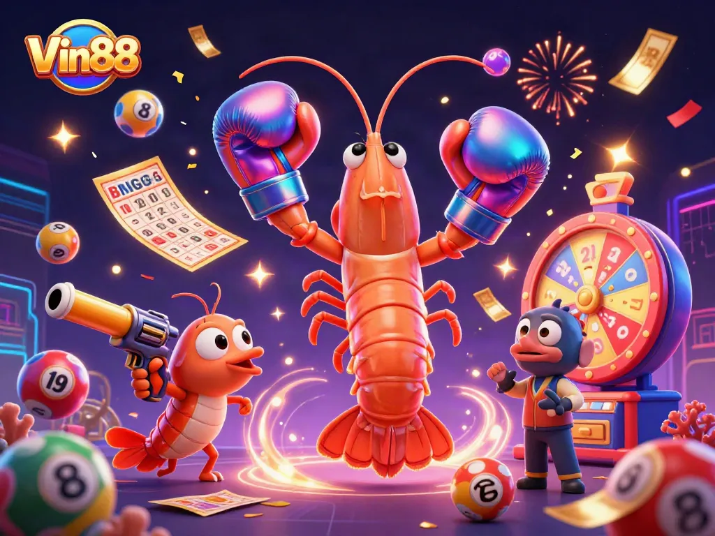 Experience excitement with Vin88's gaming adventure featuring vibrant lottery elements.