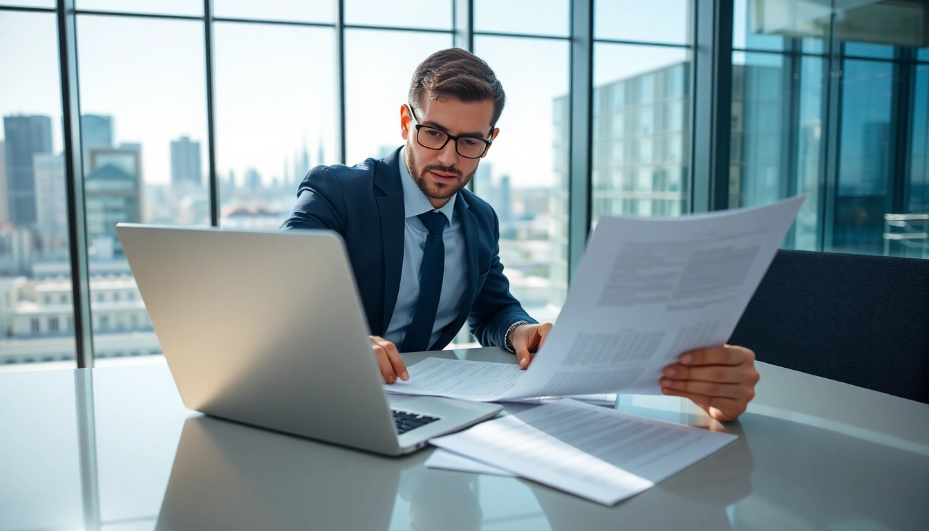 Headhunter Ingenieure analysiert Bewerbungsunterlagen in einem modernen Büro.