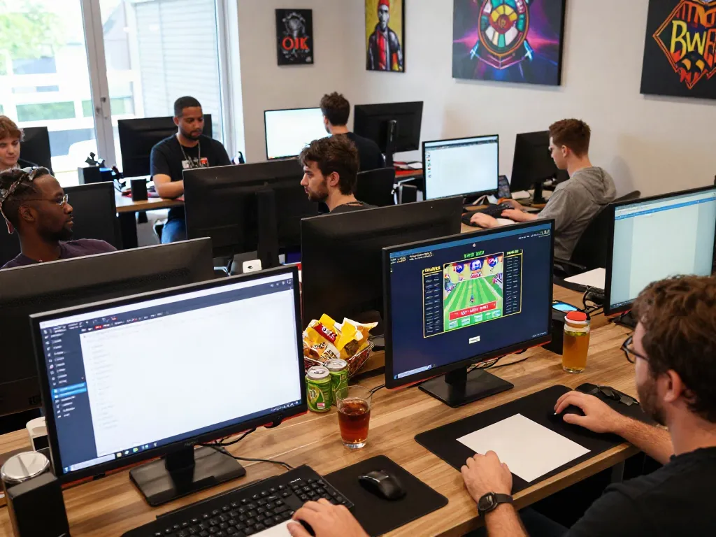 Users immersed in the DA88 online gaming experience, showcasing interactive gaming and sports betting.