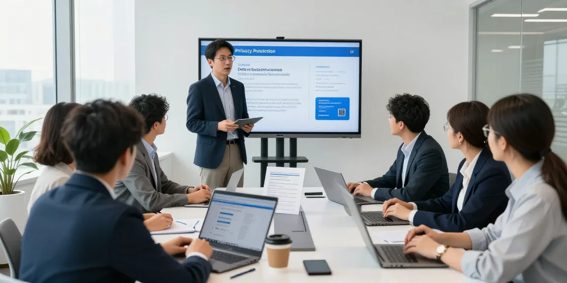 Consultation on data protection solutions at Startseite with expert guidance in a professional setting.