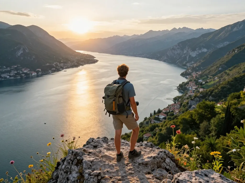 Wunderschöner Blick auf den Gardasee bei Sonnenuntergang, perfekt für Gardasee Reisetipps.